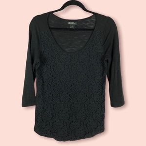 Lucky Brand Lace Black Blouse Small